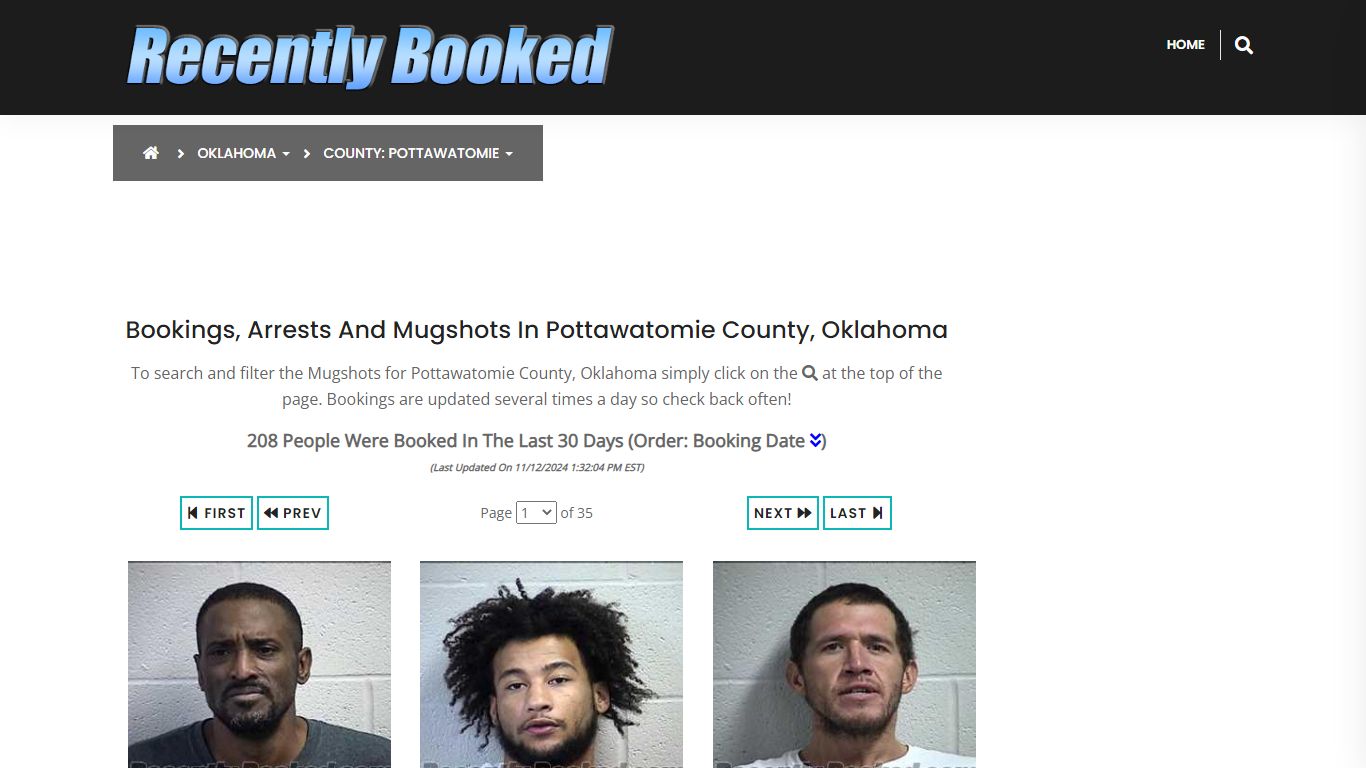 Bookings, Arrests and Mugshots in Pottawatomie County, Oklahoma